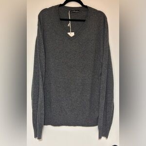 Men’s Five Four Charcoal Gray V neck Pullover Sweater Size XXL NWT